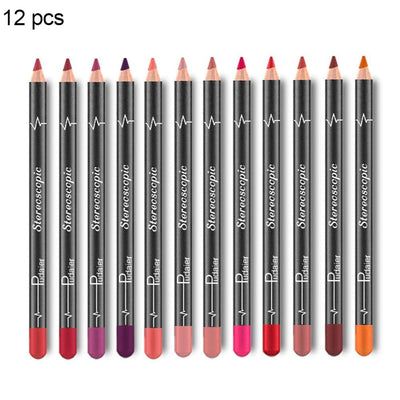 12 colori di matita per labbra impermeabile non marcante